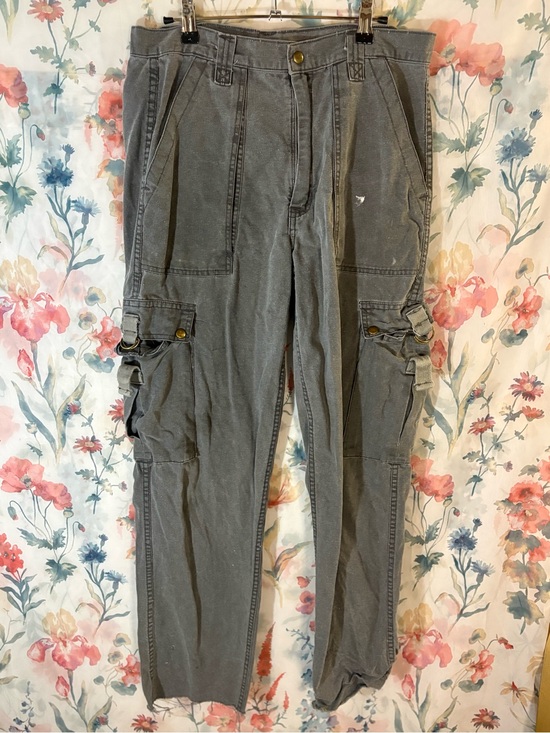 Other - Vintage Gray Cargo Utility Pants with Multiple Pockets